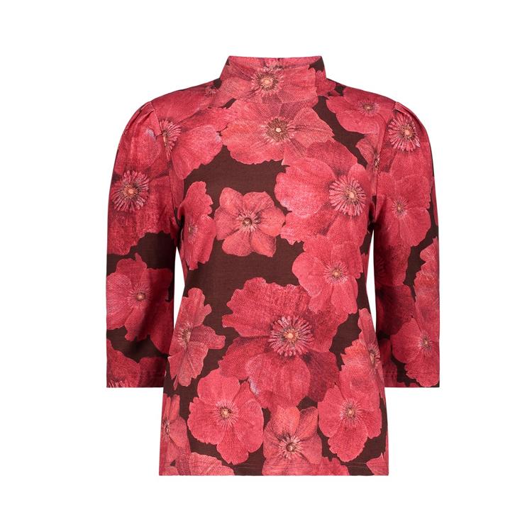 Geisha Top Brown/Red