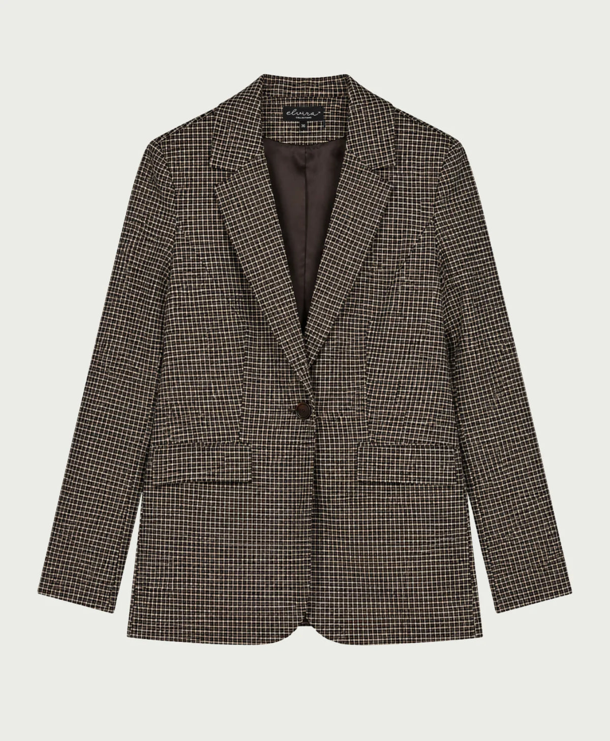 Elvira Blazer Kaylee Dark Coffee Check