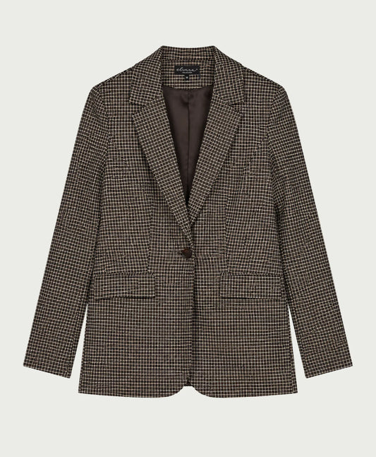 Elvira Blazer Kaylee Dark Coffee Check