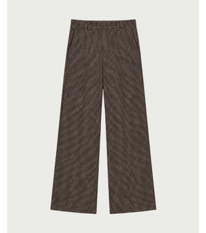 Elvira Trouser Kaylee Dark Coffee Check
