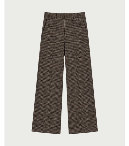 Elvira Trouser Kaylee Dark Coffee Check