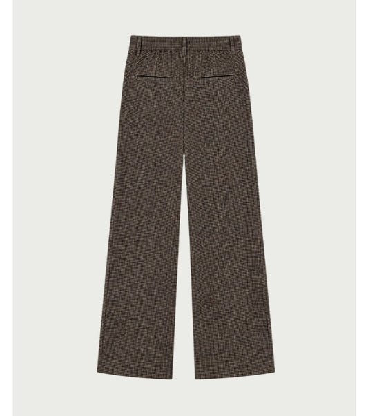 Elvira Trouser Kaylee Dark Coffee Check