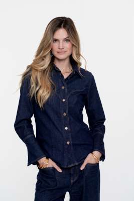 Blouse blue denim Geisha