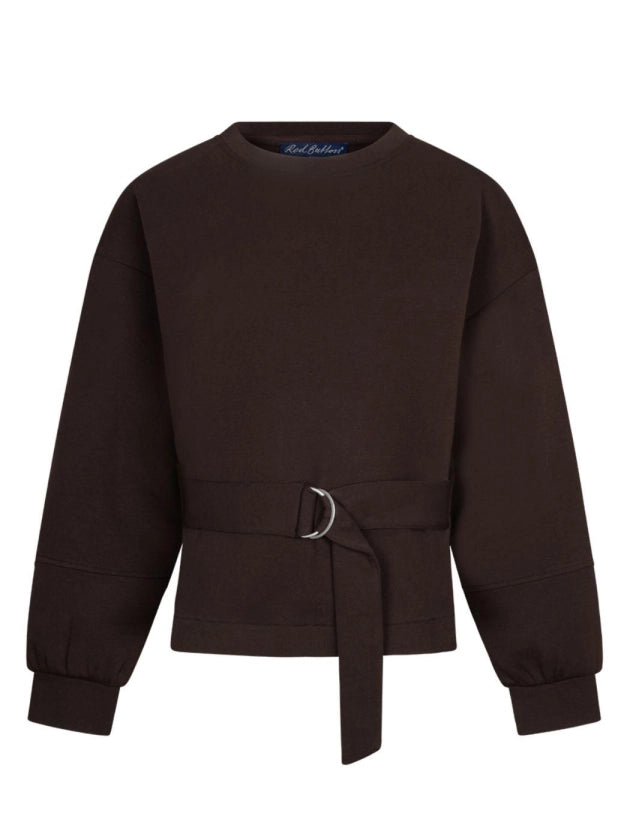 Pullover Red Button Shakira Top & Belt Scuba