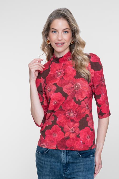 Geisha Top Brown/Red