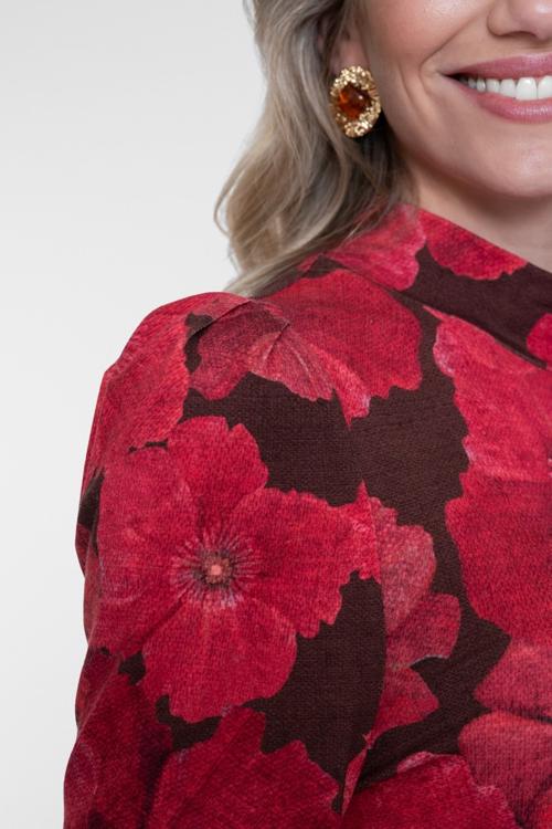 Geisha Top Brown/Red