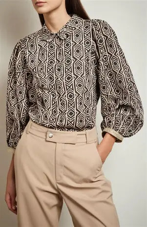 Blouse Geisha - tobacco