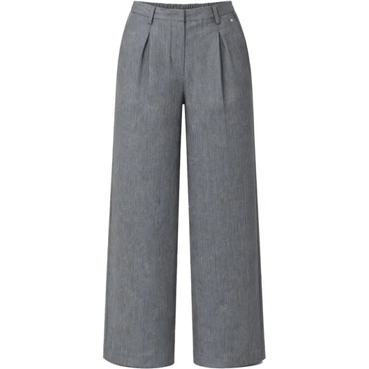 Tramontana Wide Leg Trousers Grey Melange