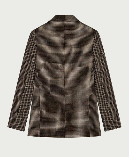 Elvira Blazer Kaylee Dark Coffee Check